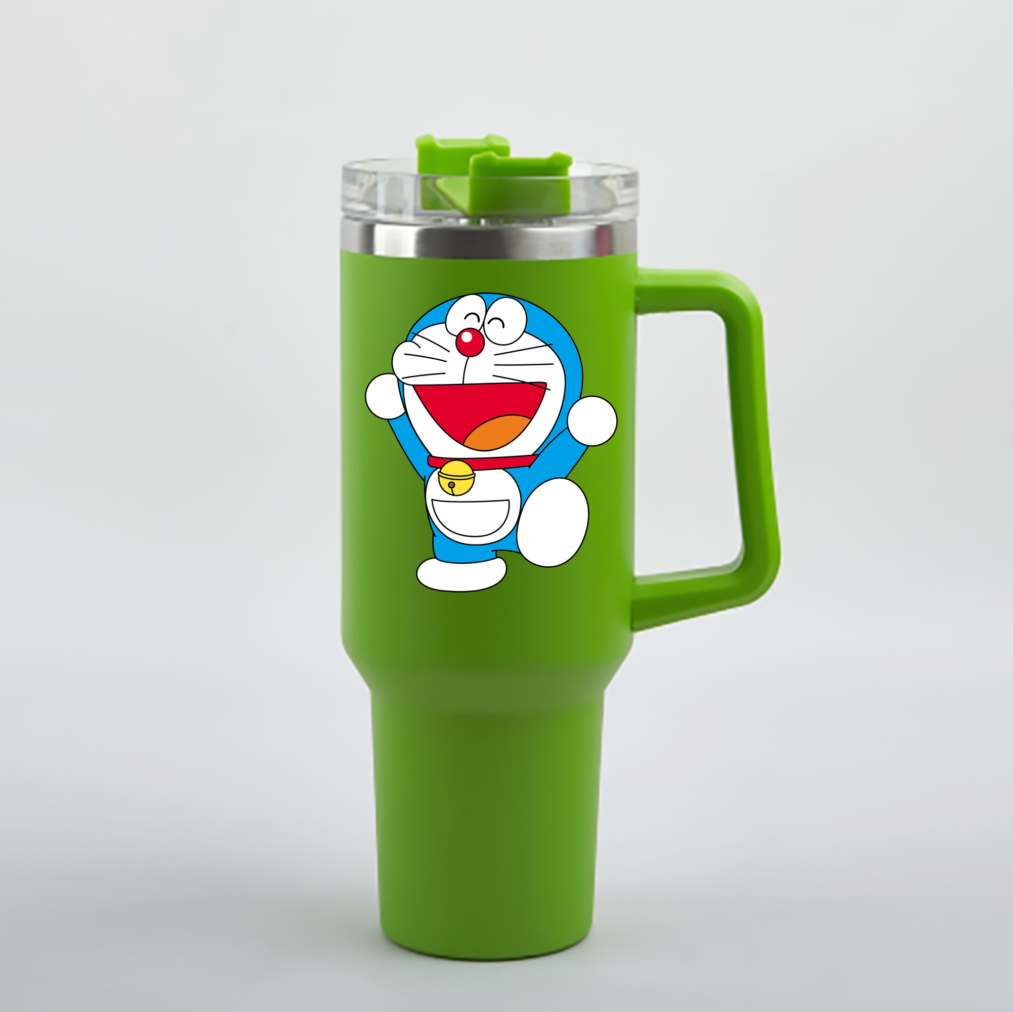 （画像用） ドラえもん Doraemon 1200mL車用タンブラー - クリスタルステッカー（プラスチックストロー付き）